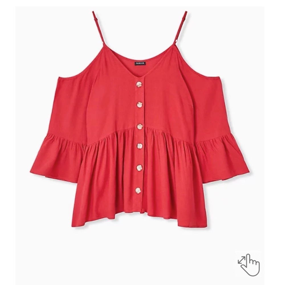 Torrid Red Cold Shoulder Top 2x